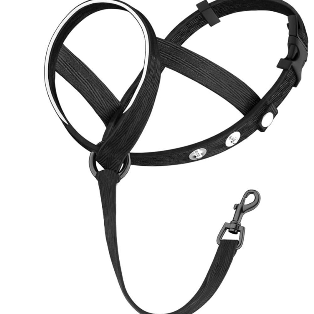 Adjustable M L Dog Training Nose Leash Black